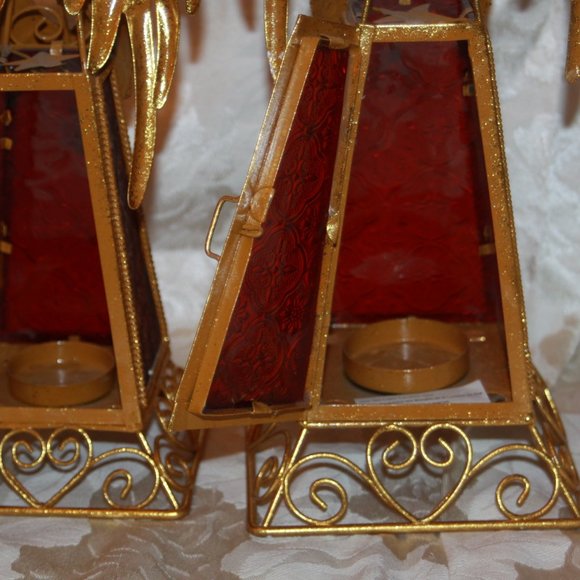 TWO Glass Angel Votive Candle Tea Light Holder - Picture 5 of 6